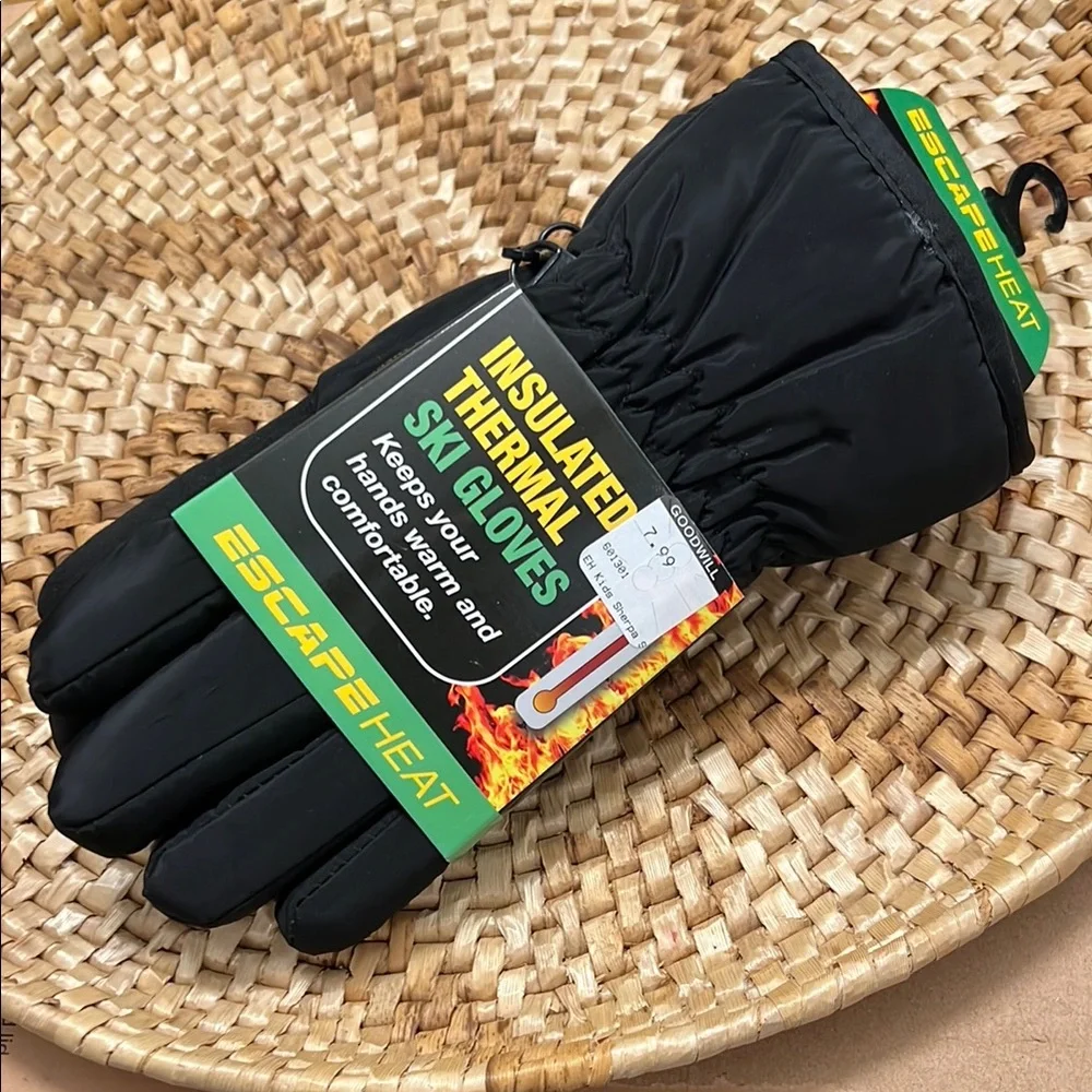 Escape Heat Insulated Thermal Ski Gloves - Black